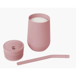 Ezpz Εκπαιδευτικό Παιδικό Ποτηράκι "Happy Cup" από Σιλικόνη+ καλαμάκι Blush για 24m+ HC-B7612U