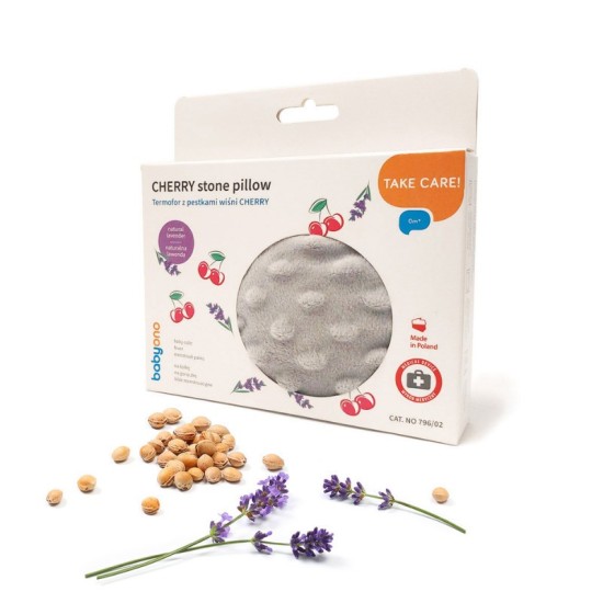 Babyono Φυσική θερμοφόρα με κουκούτσια από κεράσια και λεβάντα για κολικούς- Grey BN796/02