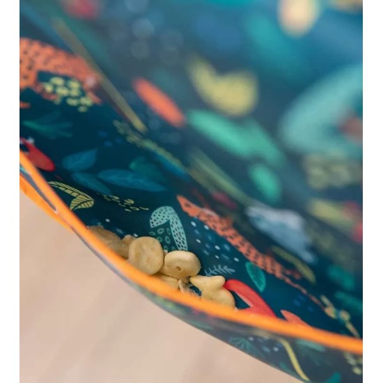 Bumkins Αδιάβροχη Ποδιά Πλαστική με Κορδόνι Sleeved Bib με Τσέπη & Μανίκια Jungle για 6-24m+ 331428