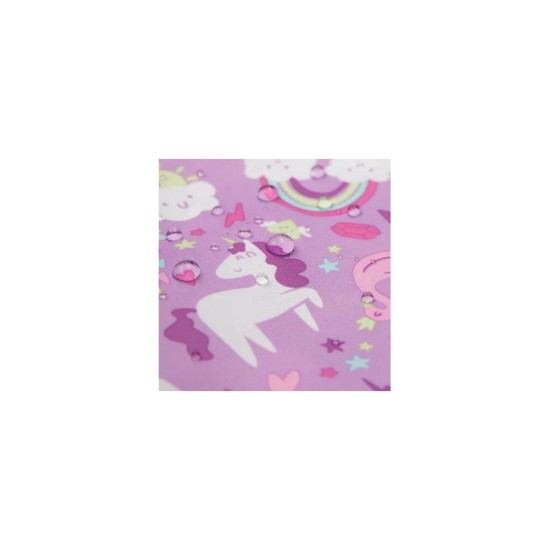 Bumkins Αδιάβροχη Ποδιά Πλαστική με Κορδόνι Sleeved Bib Unicorns με Τσέπη & Μανίκια για 6-24m+ 331436