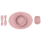 Ezpz εκπαιδευτικό σετ Φαγητού "Tiny" από Σιλικόνη Blush 4τμχ για 4+ μηνών FD-B7612U