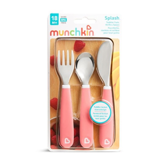 Munchkin Σετ Βρεφικά Μαχαιροπίρουνα από Μέταλλο Κοραλι για 18+ μηνών 3τμχ 12110