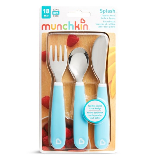 Munchkin Σετ Βρεφικά Μαχαιροπίρουνα από Μέταλλο Γαλάζιο για 18+ μηνών 3τμχ 12110