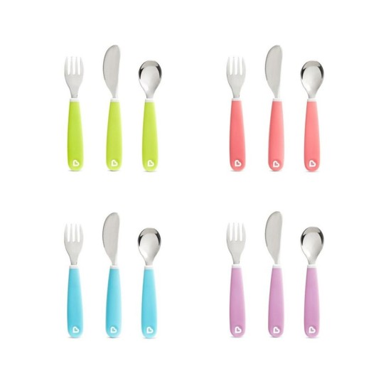 Munchkin Σετ Βρεφικά Μαχαιροπίρουνα από Μέταλλο Κοραλι για 18+ μηνών 3τμχ 12110