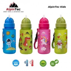 AlpinTec Πλαστικό Παγούρι με καλαμάκι Unicorn Pink 400ml C-400PK-UN