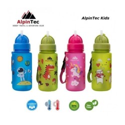 AlpinTec Πλαστικό Παγούρι με καλαμάκι Butterfly light Pink 400ml C-400FL-BU