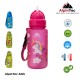 AlpinTec Πλαστικό Παγούρι με καλαμάκι Unicorn Pink 400ml C-400PK-UN