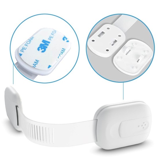 Sipo Προστατευτικά για Ντουλάπια & Συρτάρια Πολλαπλών Χρήσεων με Αυτοκόλλητο από Πλαστικό σε Λευκό Χρώμα 6τμχ  SIP-SBS-217