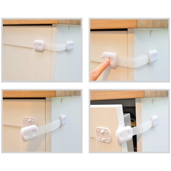 Sipo Προστατευτικά για Ντουλάπια & Συρτάρια Πολλαπλών Χρήσεων με Αυτοκόλλητο από Πλαστικό σε Λευκό Χρώμα 6τμχ  SIP-SBS-217