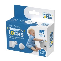 Sipo Προστατευτικά για Ντουλάπια & Συρτάρια με Μαγνήτη από Πλαστικό σε Λευκό Χρώμα 4τμχ SIP-SBS-M4