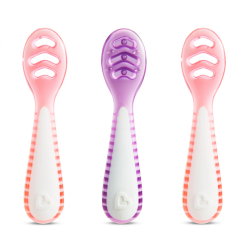 Munchkin Βρεφικό Σετ Εκπαιδευτικά Κουταλάκια Gentle Dip Self-Feeding 4m+ Pink-Purple 3τεμ 91510