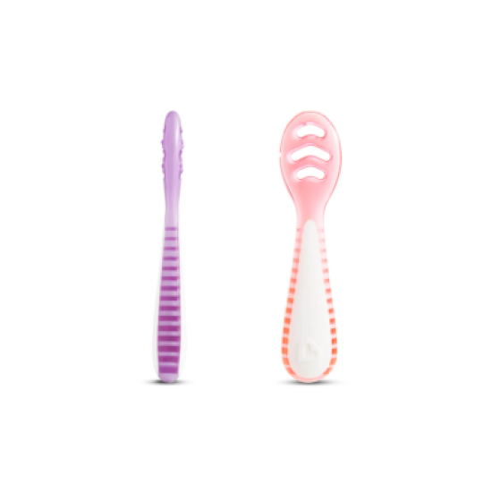 Munchkin Βρεφικό Σετ Εκπαιδευτικά Κουταλάκια Gentle Dip Self-Feeding 4m+ Pink-Purple 3τεμ 91510