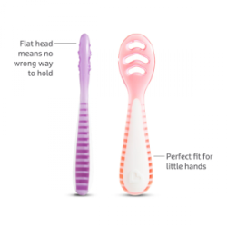 Munchkin Βρεφικό Σετ Εκπαιδευτικά Κουταλάκια Gentle Dip Self-Feeding 4m+ Pink-Purple 3τεμ 91510
