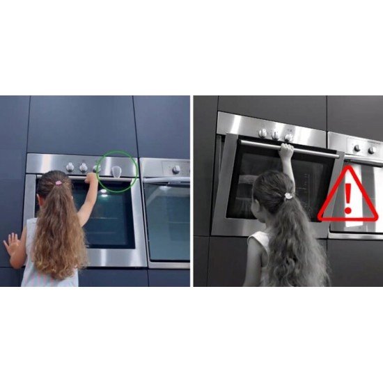 Sipo Κλειδαριά Πόρτας Φούρνου με Αυτοκόλλητο Μαύρο SIP-SBS-OV10B