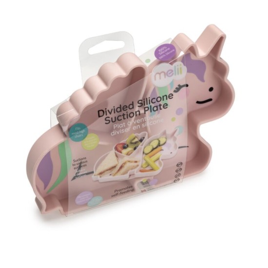 Melii Παιδικό Πιάτο σιλικόνης με βεντούζα Unicorn MEL17300
