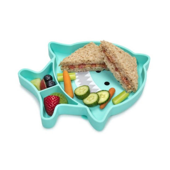 Melii Παιδικό Πιάτο σιλικόνης με βεντούζα Shark MEL17500