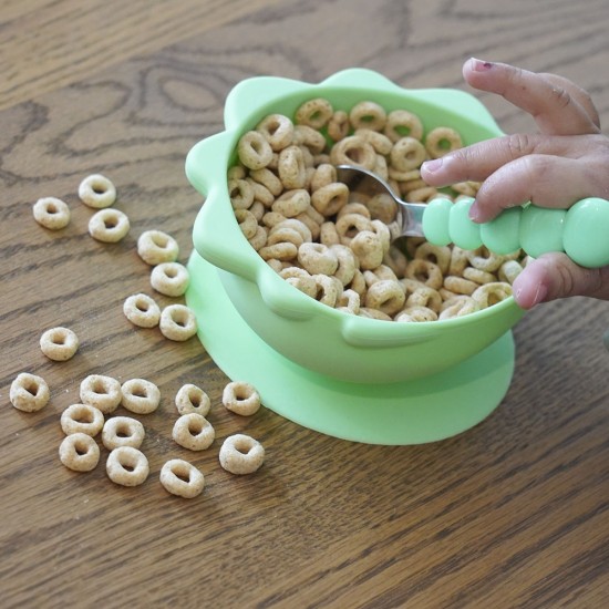 Melii Παιδικό Μπολ Σιλικόνης με Βεντούζα Dino 2τεμ MEL17700