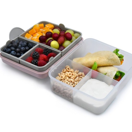 Melii Παιδικό Δοχείο Φαγητού Διώροφο Bento απο πλαστικό Ροζ  MEL21500
