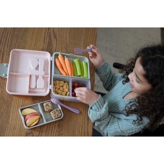 Melii Παιδικό Δοχείο Φαγητού Διώροφο Bento απο πλαστικό Ροζ  MEL21500