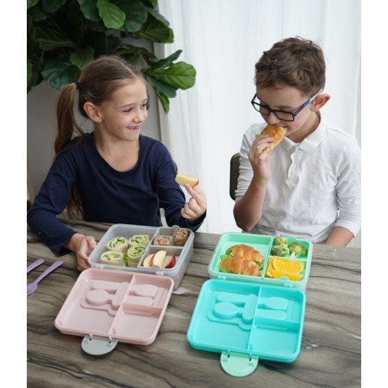 Melii Παιδικό Δοχείο Φαγητού Διώροφο Bento απο πλαστικό Ροζ  MEL21500