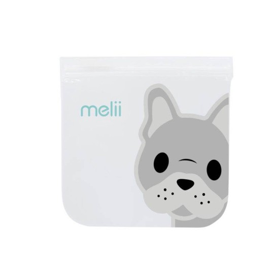 Melii Επαναχρησιμοποιούμενα Τσαντάκια για σνακ 2 Bulldog + 2 Shark 4τεμ MEL21210