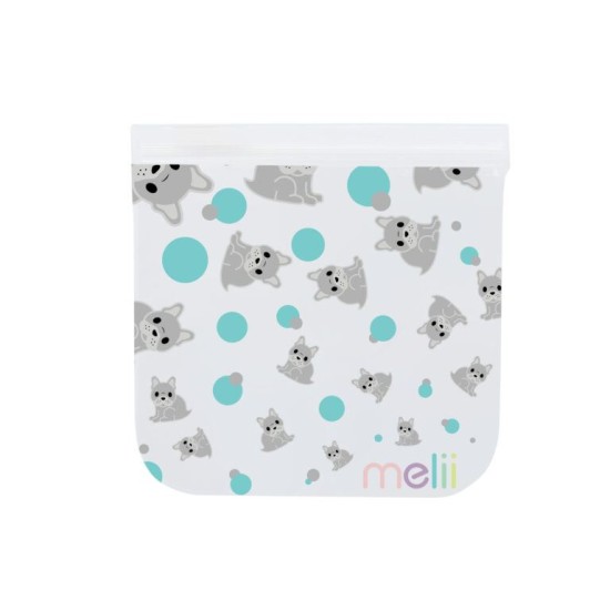 Melii Επαναχρησιμοποιούμενα Τσαντάκια για σνακ 2 Bulldog + 2 Shark 4τεμ MEL21210