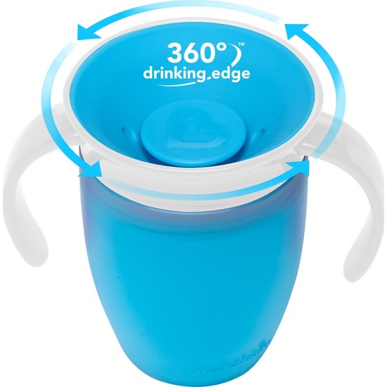 Munchkin Παιδικό Ποτηράκι "Miracle 360°" από Πλαστικό Μπλε 207ml για 6m+ 12271