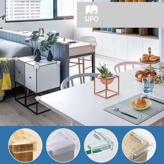 Sipo Προστατευτικά για Γωνίες με Αυτοκόλλητο από Πλαστικό Διάφανα 12τμχ SIP-SBS-EC52