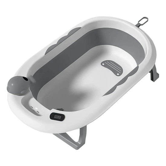 Bebe Stars Πτυσσόμενη Μπανιέρα Μωρού με Θερμόμετρο Whale Grey 26-186