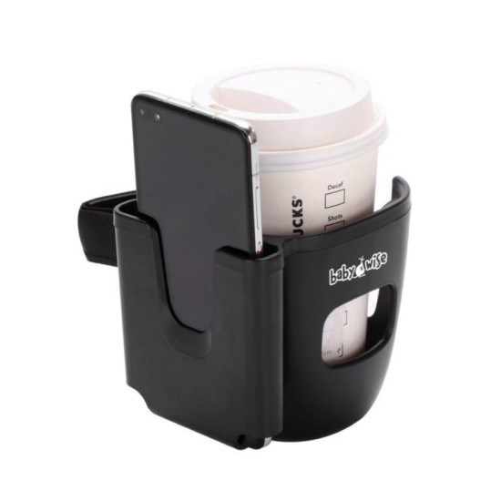 Babywise Ποτηροθήκη Καροτσιού με Θήκη Κινητού 2 σε1 Μαύρο BW8991