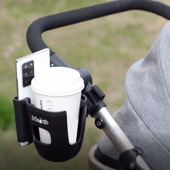 Babywise Ποτηροθήκη Καροτσιού με Θήκη Κινητού 2 σε1 Μαύρο BW8991