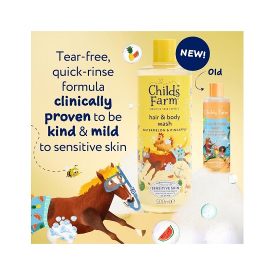 Childs Farm Βιολογικό Παιδικό Αφρόλουτρο & Σαμπουάν Καρπούζι / Ανανά 500ml CP2103