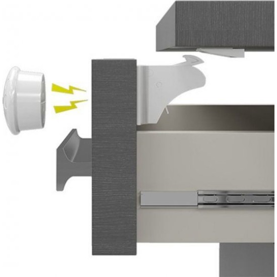 Babyono Προστατευτικά για Ντουλάπια & Συρτάρια με Μαγνήτη από Πλαστικό σε Λευκό Χρώμα 4τμχ  