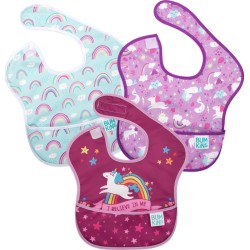 Bumkins Superbib Girl Unicorns Αδιάβροχες Σαλιάρες με Τσέπη, Σετ 3τμχ 6-24m 3313004