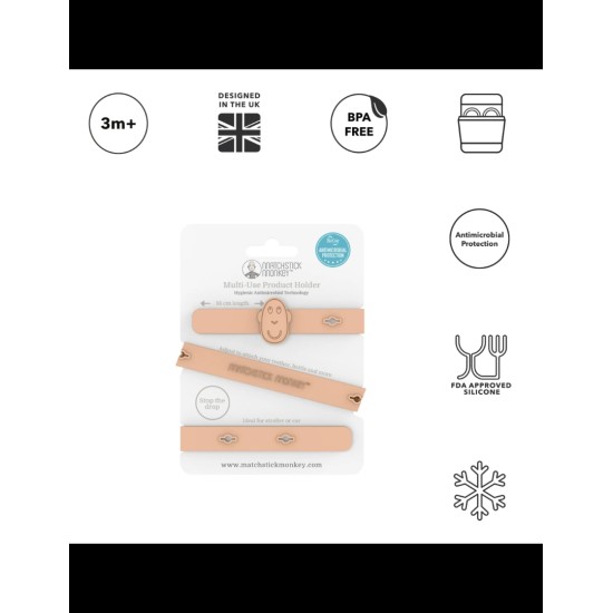MATCHSTICK MONKEY Multi Use Product Holder, Κλιπ σιλικόνης πολλαπλών χρήσεων Dusty Pink -1τεμ 24158
