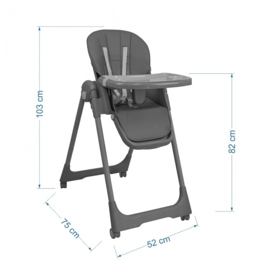 Bebe stars Καρεκλάκι Φαγητού Milk 2 IN 1 Grey 866-186