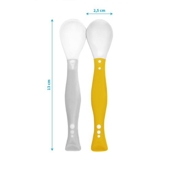 Babyono Εύκαμπτα κουταλάκια 2 τμχ - Φιστικί & Μωβ BN1066/03