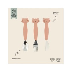 Trixie Σετ Βρεφικά Μαχαιροπίρουνα από Σιλικόνη Ροζ Mrs. Cat 3τμχ  77881