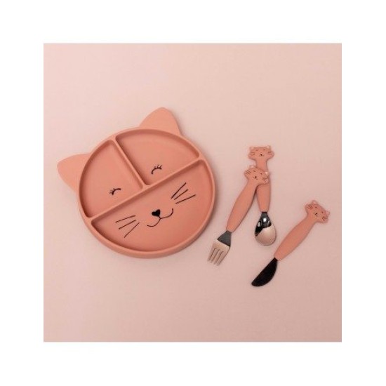 Trixie Σετ Βρεφικά Μαχαιροπίρουνα από Σιλικόνη Ροζ Mrs. Cat 3τμχ  77881