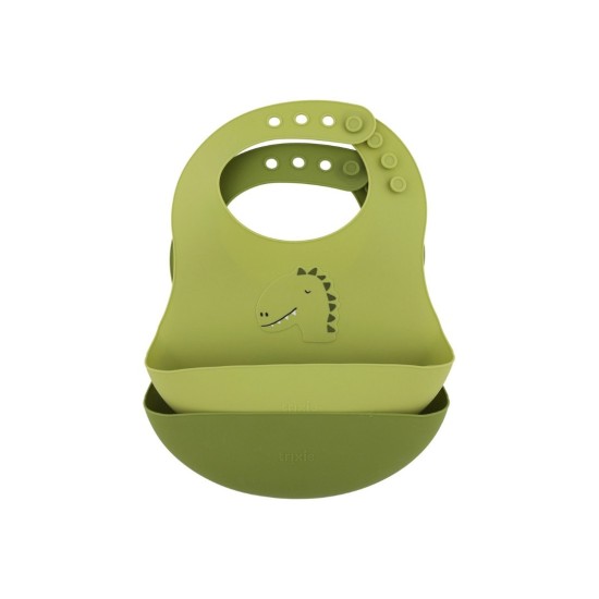 Trixie Σαλιάρα Σιλικόνης με Τσέπη Πράσινη Mr. Dino 2τμχ 77882