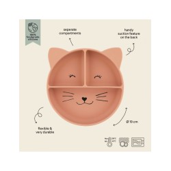Trixie Παιδικό Πιάτο Φαγητού από Σιλικόνη Ροζ Mrs. Cat 77892