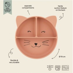 Trixie Παιδικό Πιάτο Φαγητού από Σιλικόνη Ροζ Mrs. Cat 77892