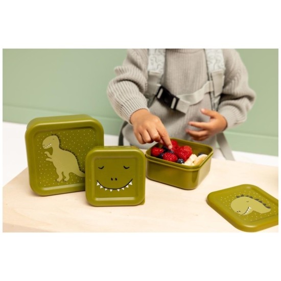 Trixie Σετ Φαγητοδοχεία Snack Boxes Nesting 3τεμ Πράσινο Mr. Dino T05201