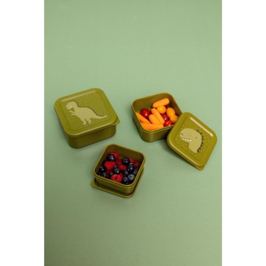 Trixie Σετ Φαγητοδοχεία Snack Boxes Nesting 3τεμ Πράσινο Mr. Dino T05201