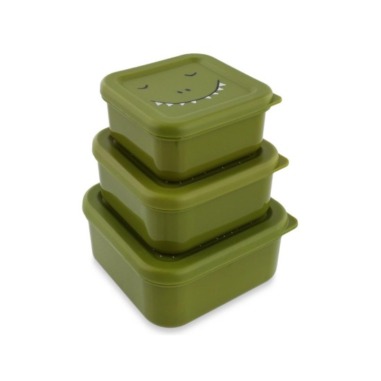 Trixie Σετ Φαγητοδοχεία Snack Boxes Nesting 3τεμ Πράσινο Mr. Dino T05201