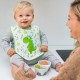BabyOno Σαλιάρα Βαμβακερή Αδιάβροχη 9m+ Δεινόσαυρος Πράσινo BN833/01