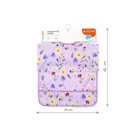 BabyOno Αδιάβροχη σαλιάρα με μακρύ μανίκι 6m-2y Garden BN1476/01