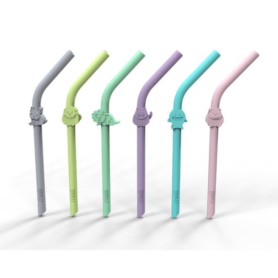 Melii 6 καλαμάκια σιλικόνης πολλαπλών χρήσεων MEL18100