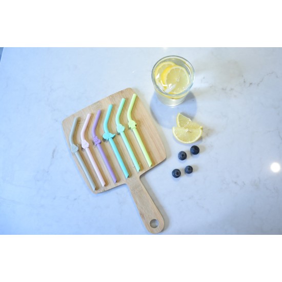 Melii 6 καλαμάκια σιλικόνης πολλαπλών χρήσεων MEL18100