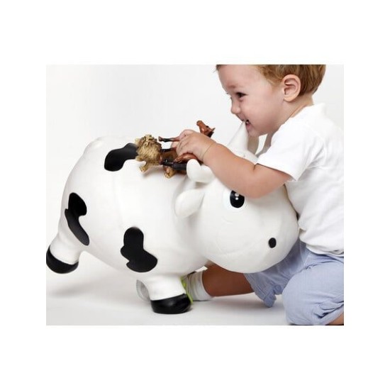 Kidzzfarm jumping animal Χοπ Χοπ Bella η αγελαδίτσα για 12+m Pink & White  KMC150504